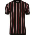 River Island Mensblack And Stripe Slim Fit T-shirt