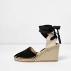 River Island Womens Suede Ankle Tie Espadrille Wedges