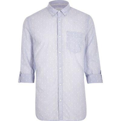 River Island Mens Stripe Dobby Slim Fit Casual Shirt