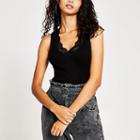 River Island Womens V Neck Lace Trim Vest Top