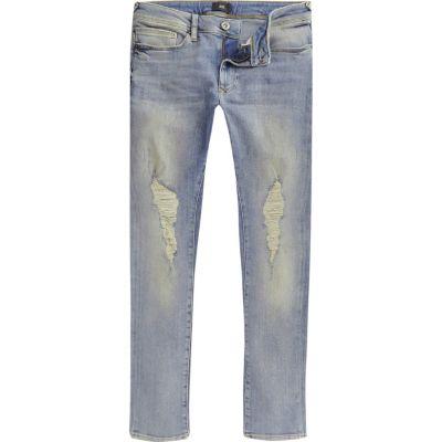 River Island Mens Sid Ripped Super Skinny Jeans