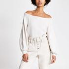 River Island Womens Long Sleeve Bardot Loose Sweatshirt