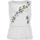 River Island Womens Mesh Floral Sequin Smock Top
