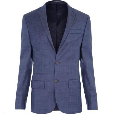 River Island Mens Subtle Check Slim Suit Jacket