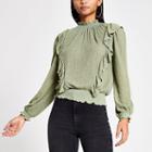 River Island Womens Frill Front Pointelle Top
