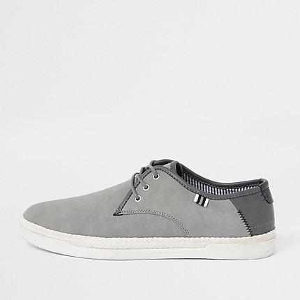 River Island Mens Espadrille Trim Lace-up Plimsolls