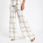 River Island Womens White Chain Print Flared Trousers