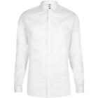 River Island Mens White Micro Point Collar Skinny Fit Shirt