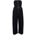 River Island Womens Dark Denim Wide Leg Jumpsuit