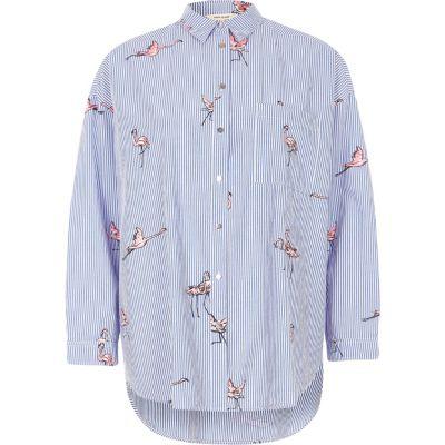 River Island Womens Stripe Flamingo Shirt