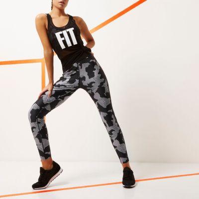 River Island Womens Ri Active Camo Print Gym Leggings