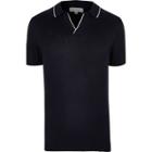 River Island Mens Tipped Revere Collar Slim Fit Polo Shirt