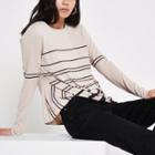 River Island Womens Knit Stripe Twist Front Jumper