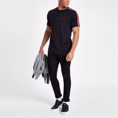 River Island Mens Slim Fit Tape Wasp Embroidery T-shirt