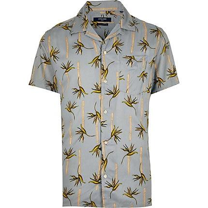 Mens Jack And Jones Palm Tree Short Shirt