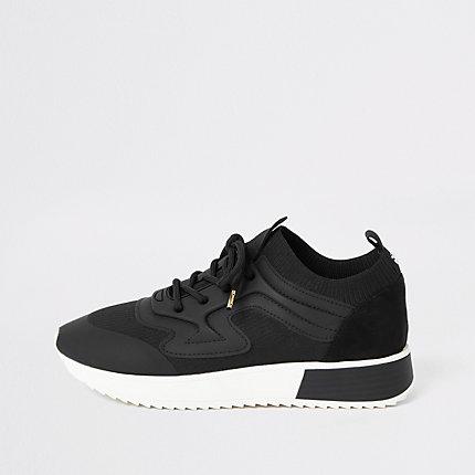 River Island Womens Rubber Panel Cleated Runner Trainers