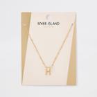 River Island Womens Gold Plated 'h' Initial Necklace