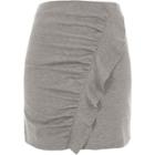 River Island Womens Marl Frill Front Ruched Mini Skirt