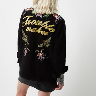 River Island Womens Petite Embroidered Badge Utility Jacket