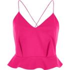 River Island Womens Peplum Cross Back Cropped Cami Top