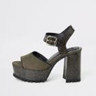 River Island Womens Croc Embossed Platform Cleated Sandals