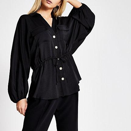 River Island Womens Long Sleeve Tie Waist Shirt