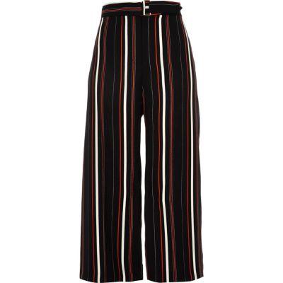 River Island Womens Petite Stripe Belted Culottes