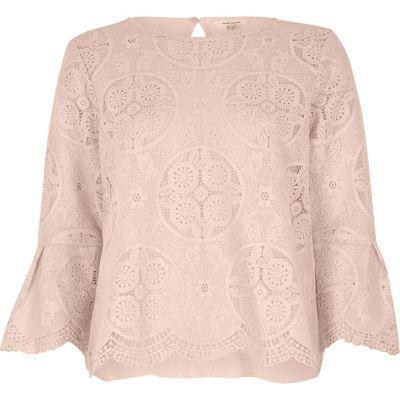 River Island Womens Scallop Hem Lace Top