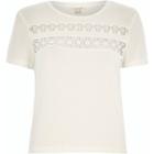 River Island Womens Crochet Panel T-shirt