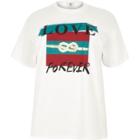 River Island Womens Plus White 'love Forever' Boyfriend T-shirt