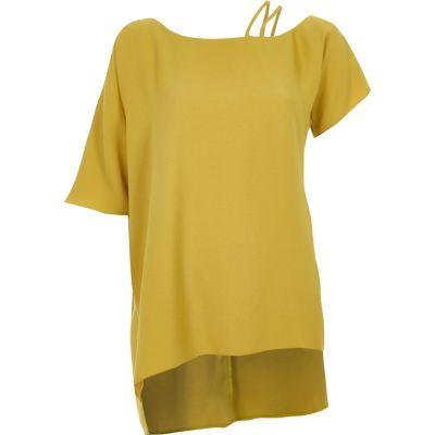 River Island Womens One Shoulder Double Cami Strap Top