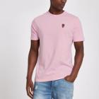 River Island Mens Rose Embroidered Slim Fit T-shirt