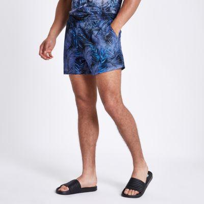 River Island Mens Palm Tree Print Slim Fit Mesh Shorts