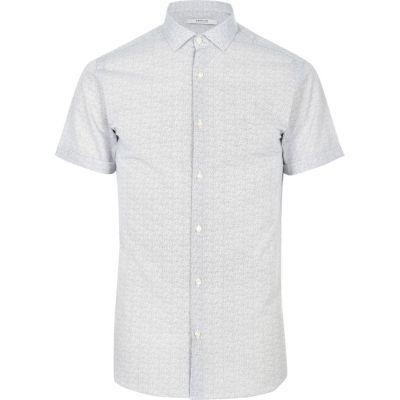 River Island Mens White Patterned Jack And Jones Premium Shirt