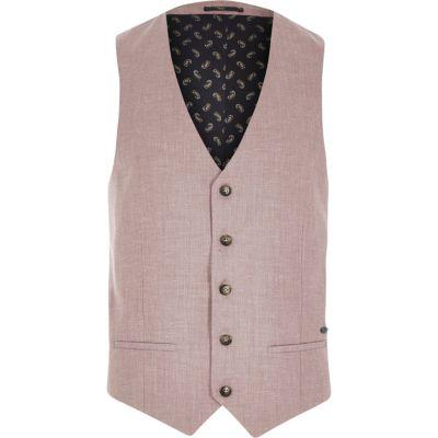 River Island Mens Linen-blend Smart Vest