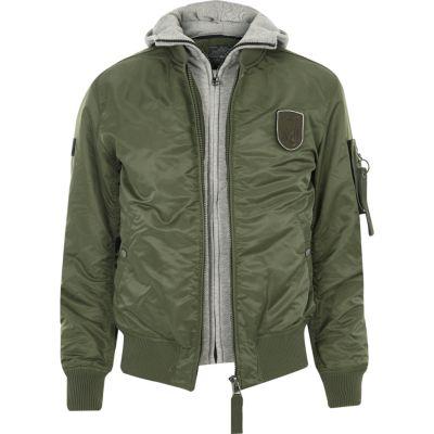 River Island Mens Jack And Jones Hoodie Bomber Jacket