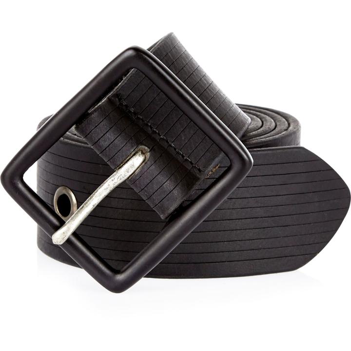 River Island Mensblack Leather Stripe Belt
