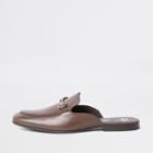 River Island Mens Leather Snaffle Backless Loafers