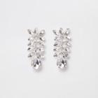 River Island Womens Silver Tone Diamante Jewel Drop Earrings