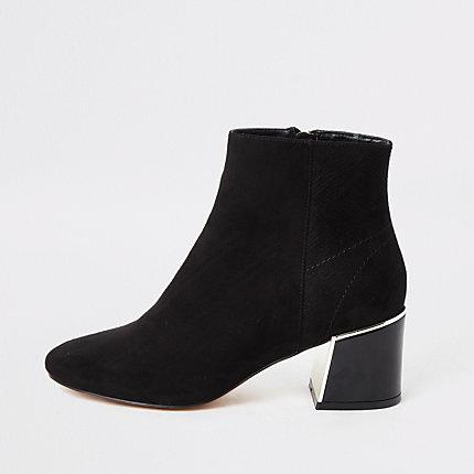 River Island Womens Faux Suede Block Heel Wide Fit Boots