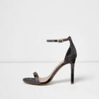 River Island Womens Camo Barely There Heeled Sandals