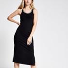 River Island Womens Diamante Trim Bodycon Midi Dress