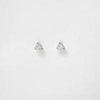 River Island Womens Silver Tone Rhinestone Triangle Stud Earrings