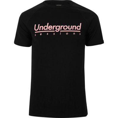 River Island Mens Waffle 'underground' Crew Neck T-shirt