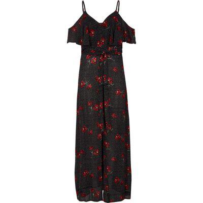 River Island Womens Floral Spot Frill Maxi Cami Dress