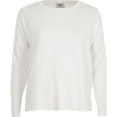 River Island Womens Ribbed Sleeve Sweatshirt