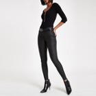 River Island Womens Rhinestone Zip Long Sleeve Bodysuit