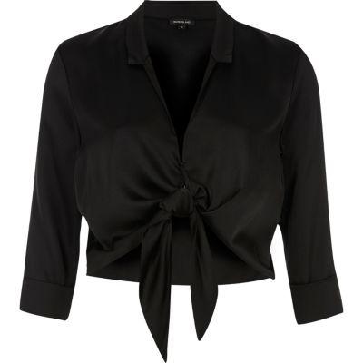River Island Womens Satin Tie Front Shirt