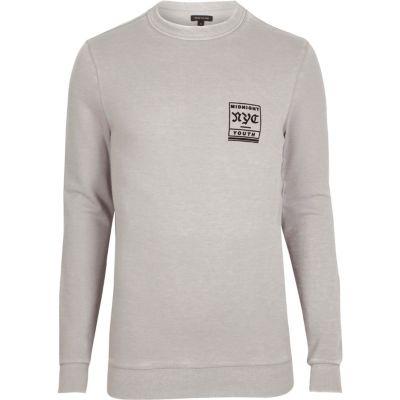 River Island Mens 'nyc' Print Burnout Sweatshirt