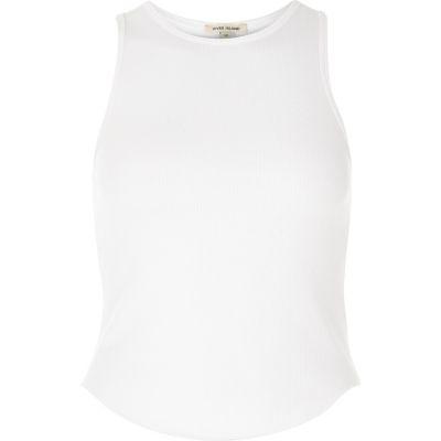 River Island Womens White Curved Hemk Top